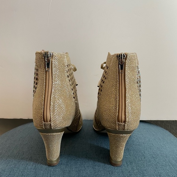 Valenti Franco Sassy 1 Peep Toe Glitter High Heels size 10 - Picture 8 of 11